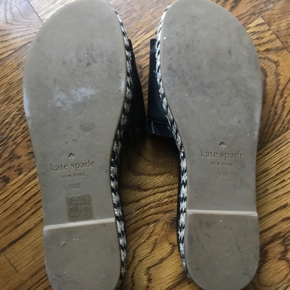 Kate Spade Zahara black espadrille slides size 6.5 - Picture 10 of 11
